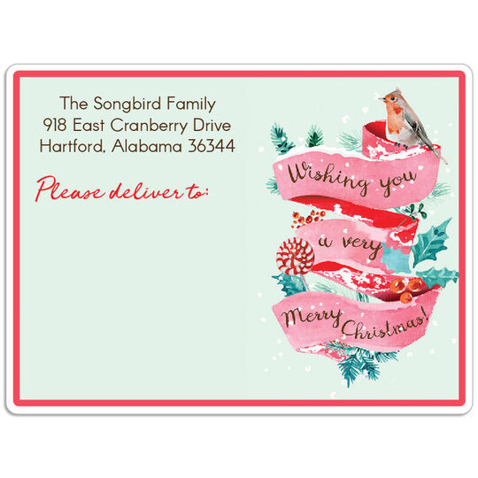 Holiday Ribbon Shipping Labels